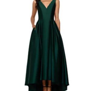 Re-Sized Satin Emerald Prom Dress